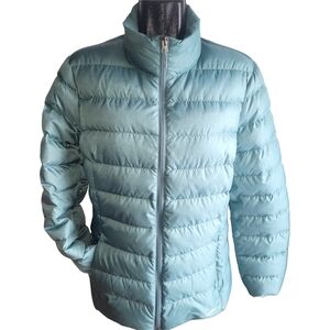 Eddie Bauer EB650 Women's Light Blue Aqua Down Puffer Jacket XL